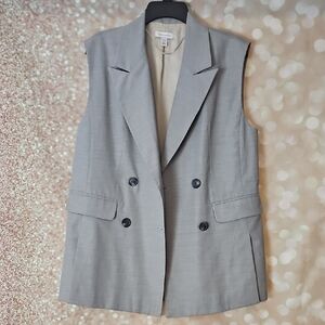 Topshop Gray Women's Double-Breasted Vest